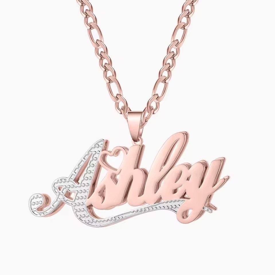 Layered Necklace Set - Nome placcato oro 18 carati Collana