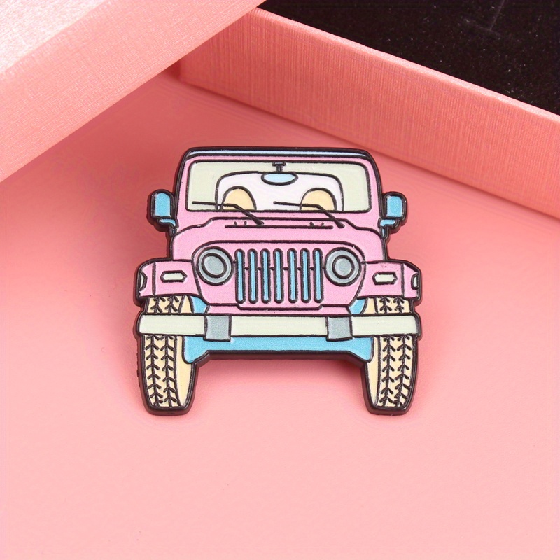 Women'S Jeep Accessories - Adorabile spilla smaltata rosa Jeep Cartoon