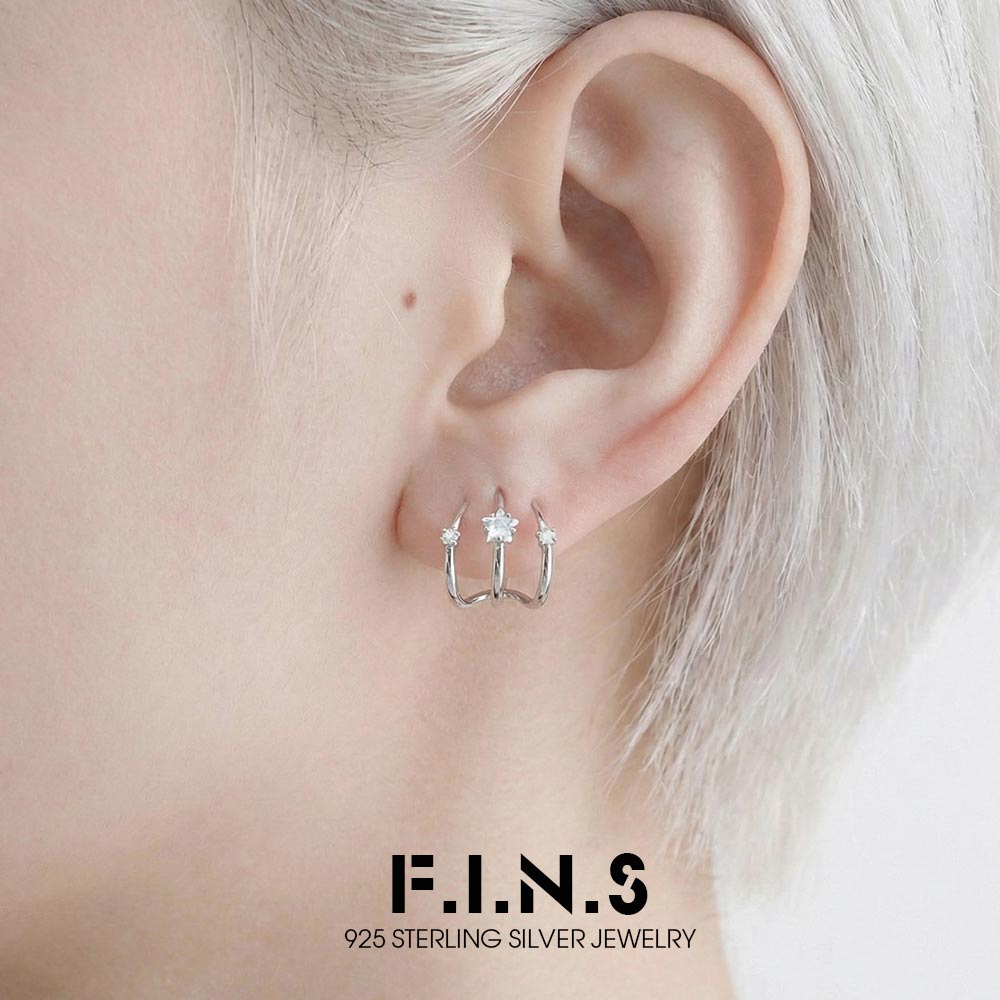 Statement Earrings Oversized - FINS Orecchini a bottone in argento