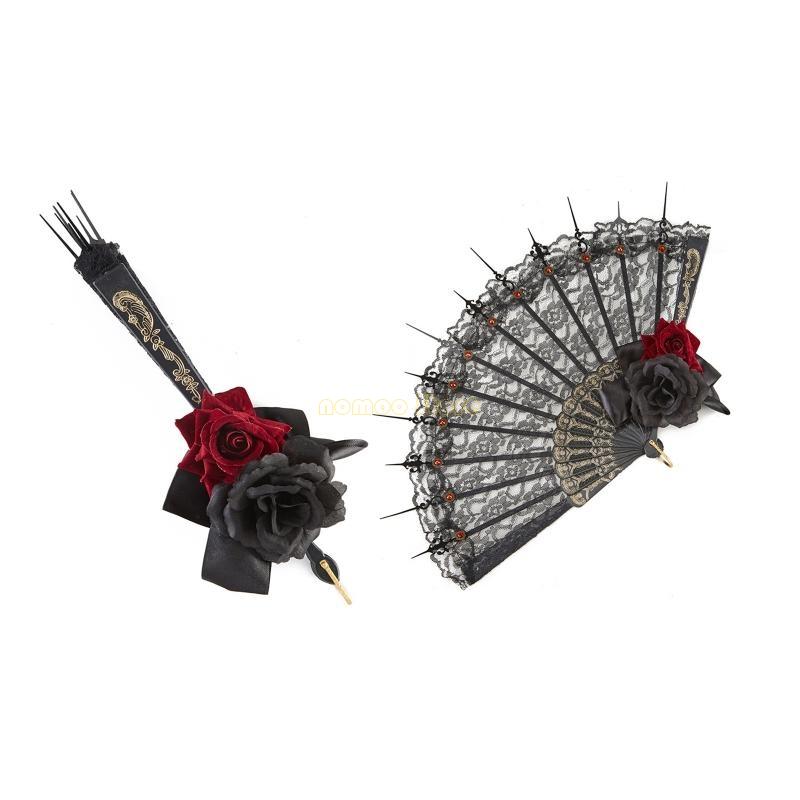 Women'S Victorian Accessories - 31bf Fan Gothic Women Victorian Women