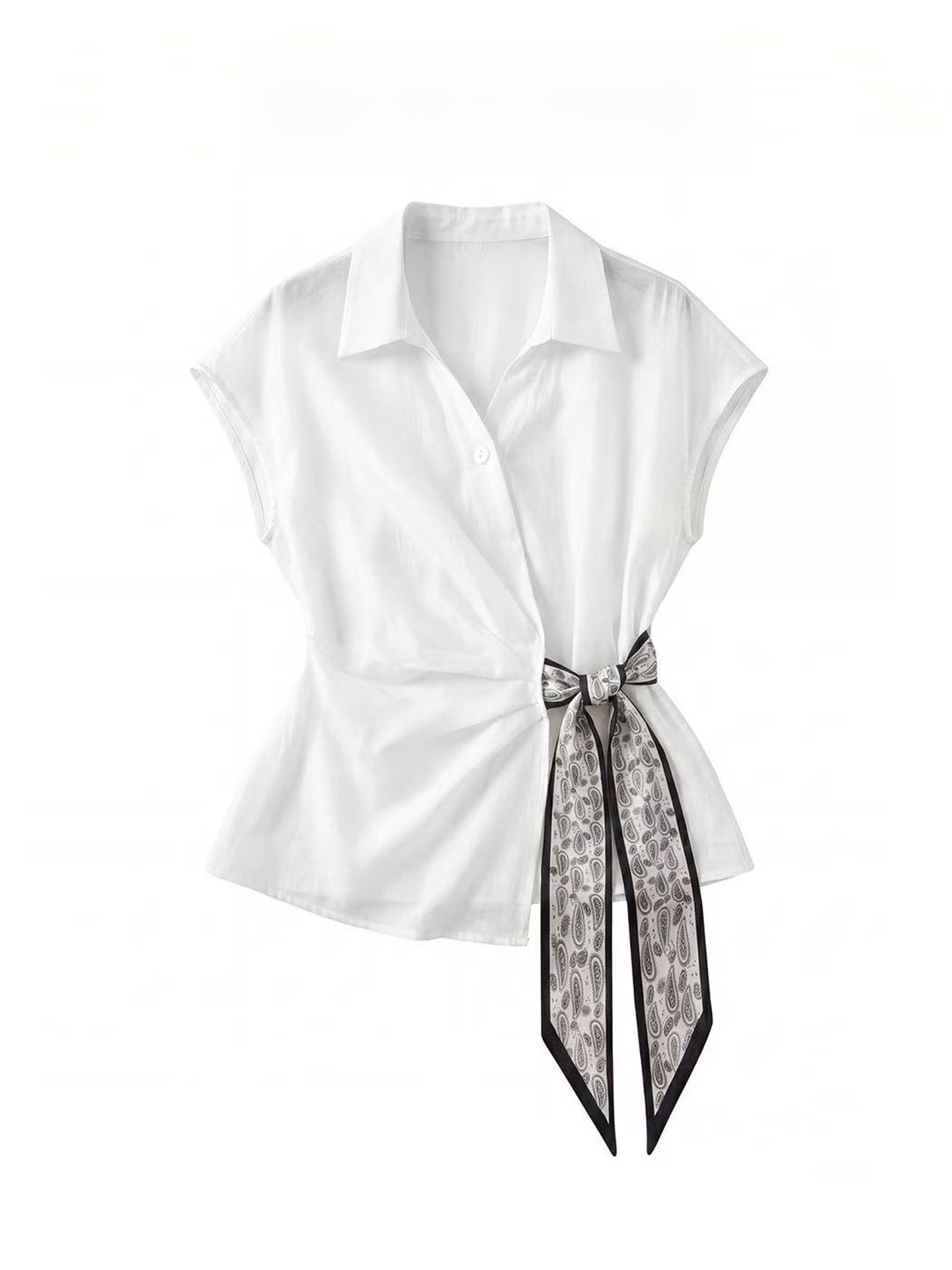 Women Electronic Accessories - Elegante Camicia Bianca a Maniche Corte