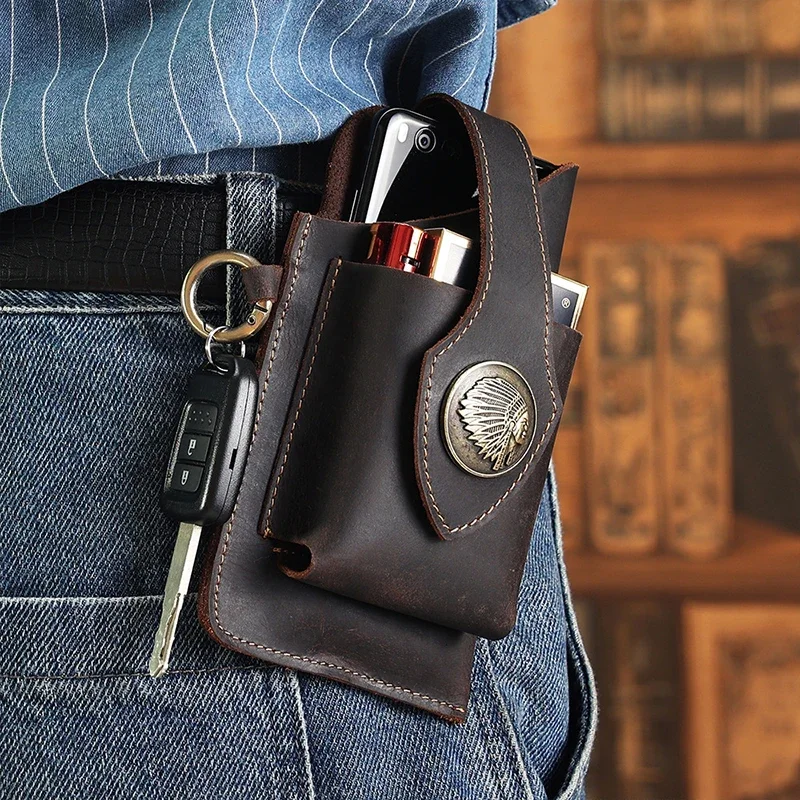 Women Electronic Accessories - Marsupio da uomo in vera pelle
