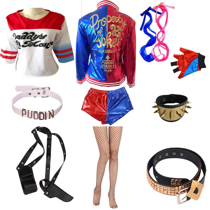 Women'S Harley Quinn Accessories - Anime Cosplay Ragazze Donne Quinn Costume