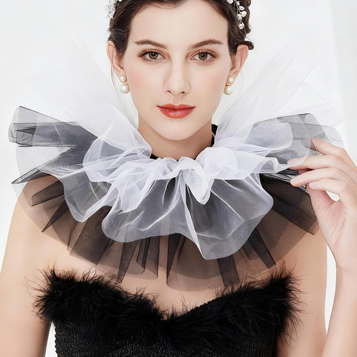 Colletto con volant in tulle a - Women'S Victorian Accessories recensione e prezzo