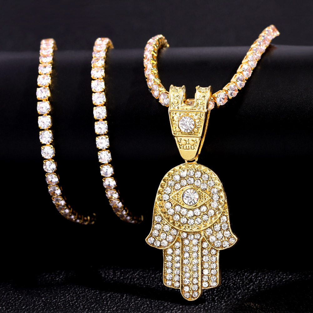 Bling cristallo Hamsa mano mal - Charm Necklace Dainty recensione e prezzo